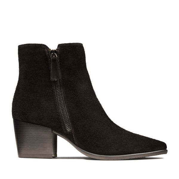 Clarks Womens Isabella Zip Ankle Boots Black | UK-3618045